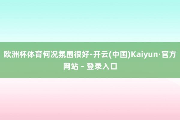 欧洲杯体育何况氛围很好-开云(中国)Kaiyun·官方网站 - 登录入口