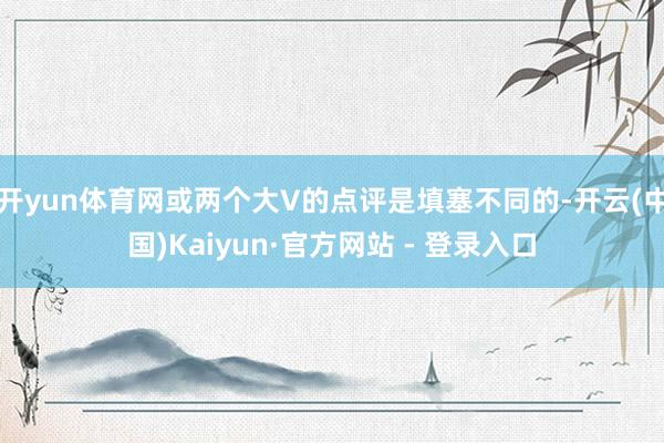 开yun体育网或两个大V的点评是填塞不同的-开云(中国)Kaiyun·官方网站 - 登录入口