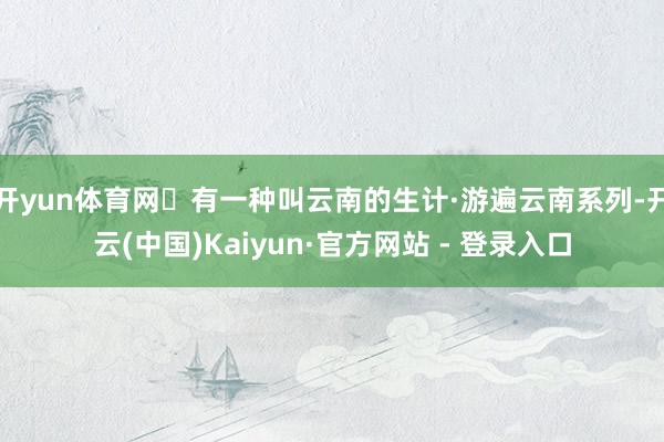 开yun体育网 有一种叫云南的生计·游遍云南系列-开云(中国)Kaiyun·官方网站 - 登录入口