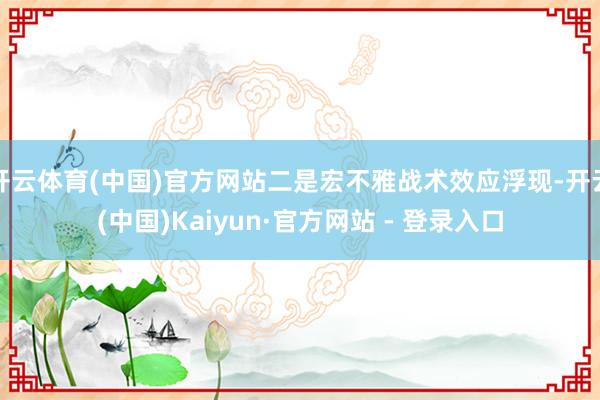开云体育(中国)官方网站二是宏不雅战术效应浮现-开云(中国)Kaiyun·官方网站 - 登录入口