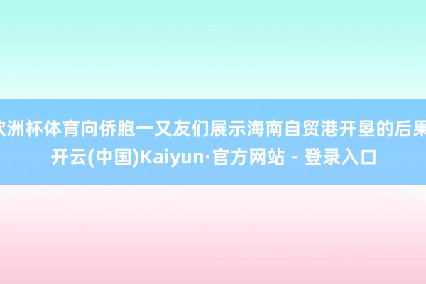 欧洲杯体育向侨胞一又友们展示海南自贸港开垦的后果-开云(中国)Kaiyun·官方网站 - 登录入口