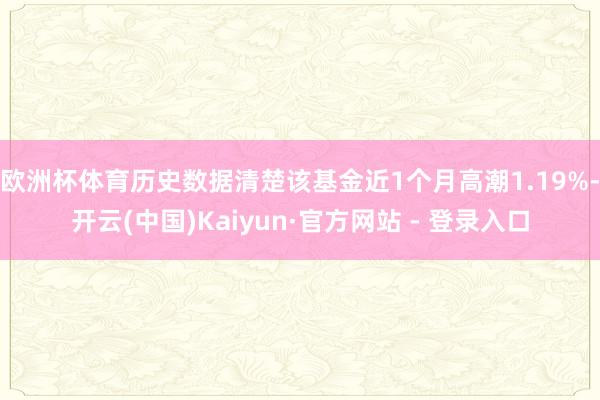 欧洲杯体育历史数据清楚该基金近1个月高潮1.19%-开云(中国)Kaiyun·官方网站 - 登录入口