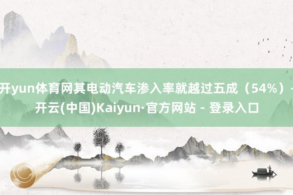 开yun体育网其电动汽车渗入率就越过五成(54%)-开云(中国)Kaiyun·官方网站 - 登录入口