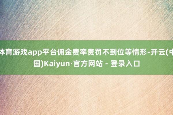 体育游戏app平台佣金费率责罚不到位等情形-开云(中国)Kaiyun·官方网站 - 登录入口