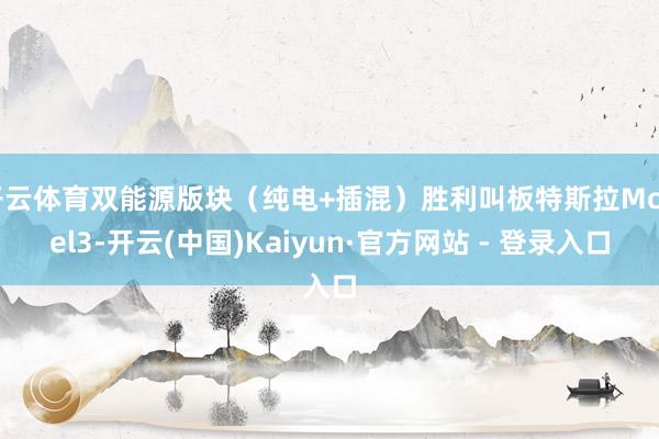 开云体育双能源版块（纯电+插混）胜利叫板特斯拉Model3-开云(中国)Kaiyun·官方网站 - 登录入口