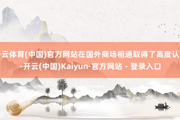 开云体育(中国)官方网站在国外商场相通取得了高度认同-开云(中国)Kaiyun·官方网站 - 登录入口