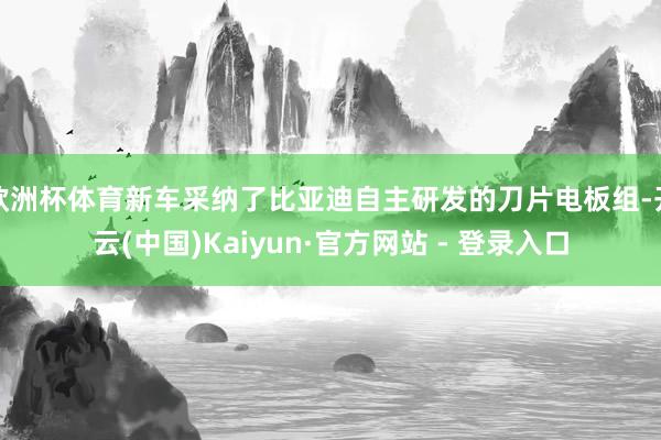 欧洲杯体育新车采纳了比亚迪自主研发的刀片电板组-开云(中国)Kaiyun·官方网站 - 登录入口