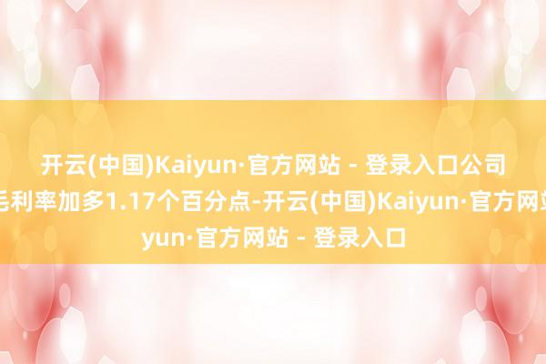 开云(中国)Kaiyun·官方网站 - 登录入口 公司较旧年同时毛利率加多1.17个百分点-开云(中国)Kaiyun·官方网站 - 登录入口