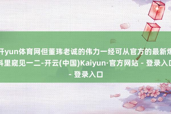 开yun体育网但董玮老诚的伟力一经可从官方的最新爆料里窥见一二-开云(中国)Kaiyun·官方网站 - 登录入口