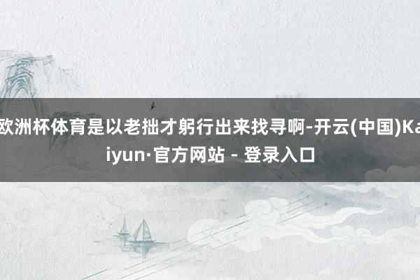欧洲杯体育是以老拙才躬行出来找寻啊-开云(中国)Kaiyun·官方网站 - 登录入口