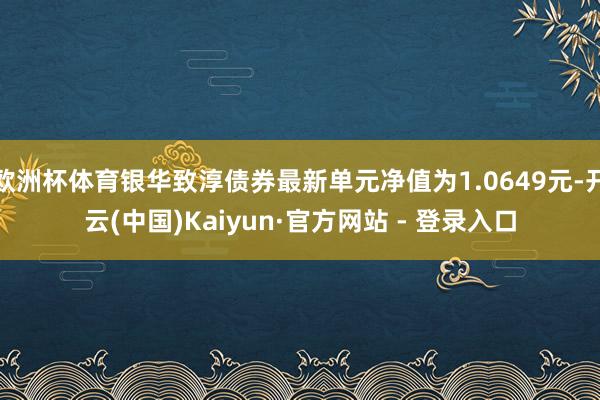 欧洲杯体育银华致淳债券最新单元净值为1.0649元-开云(中国)Kaiyun·官方网站 - 登录入口