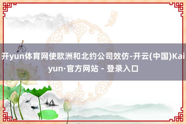 开yun体育网使欧洲和北约公司效仿-开云(中国)Kaiyun·官方网站 - 登录入口
