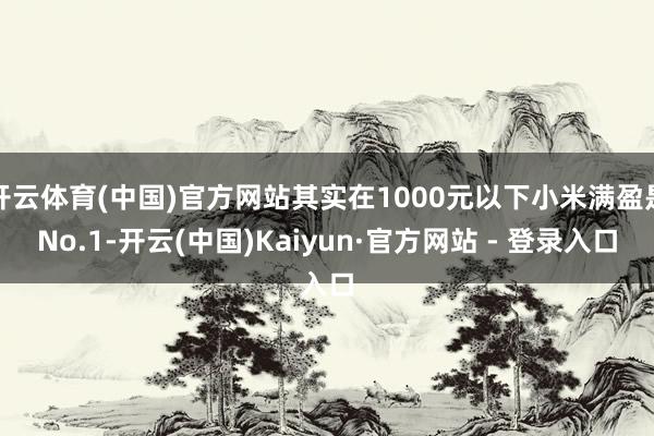 开云体育(中国)官方网站其实在1000元以下小米满盈是No.1-开云(中国)Kaiyun·官方网站 - 登录入口