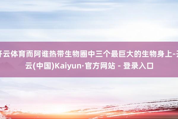 开云体育而阿谁热带生物圈中三个最巨大的生物身上-开云(中国)Kaiyun·官方网站 - 登录入口