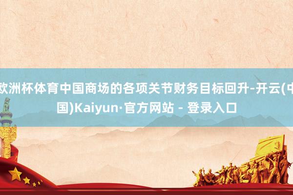 欧洲杯体育中国商场的各项关节财务目标回升-开云(中国)Kaiyun·官方网站 - 登录入口
