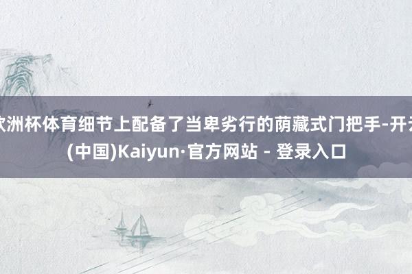 欧洲杯体育细节上配备了当卑劣行的荫藏式门把手-开云(中国)Kaiyun·官方网站 - 登录入口