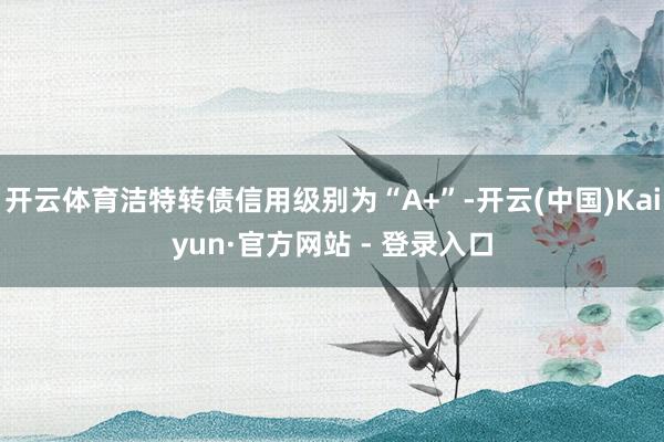 开云体育洁特转债信用级别为“A+”-开云(中国)Kaiyun·官方网站 - 登录入口