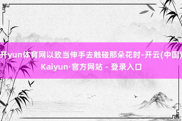 开yun体育网以致当伸手去触碰那朵花时-开云(中国)Kaiyun·官方网站 - 登录入口