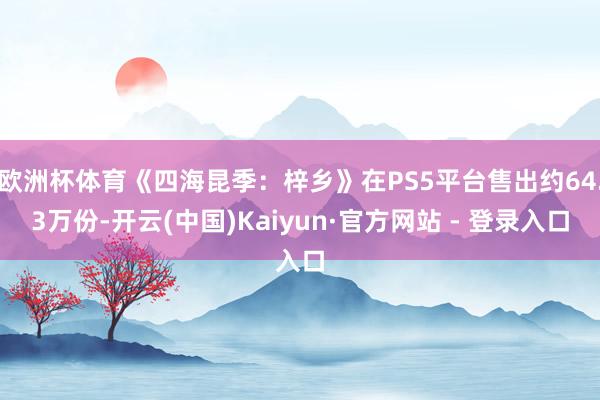 欧洲杯体育《四海昆季：梓乡》在PS5平台售出约64.3万份-开云(中国)Kaiyun·官方网站 - 登录入口